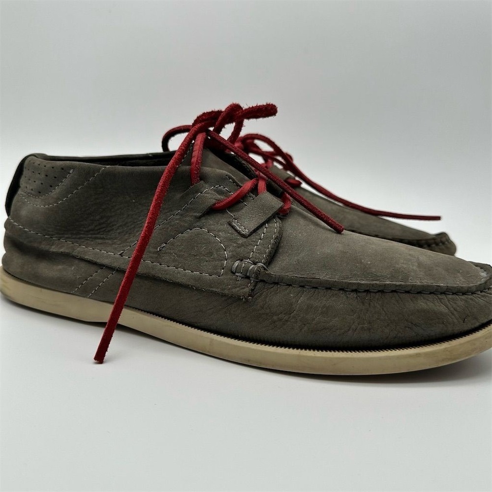 Zara Men's Gray Suede Boat‎ Shoes Size 10 Padded Insole Rubber Outsole